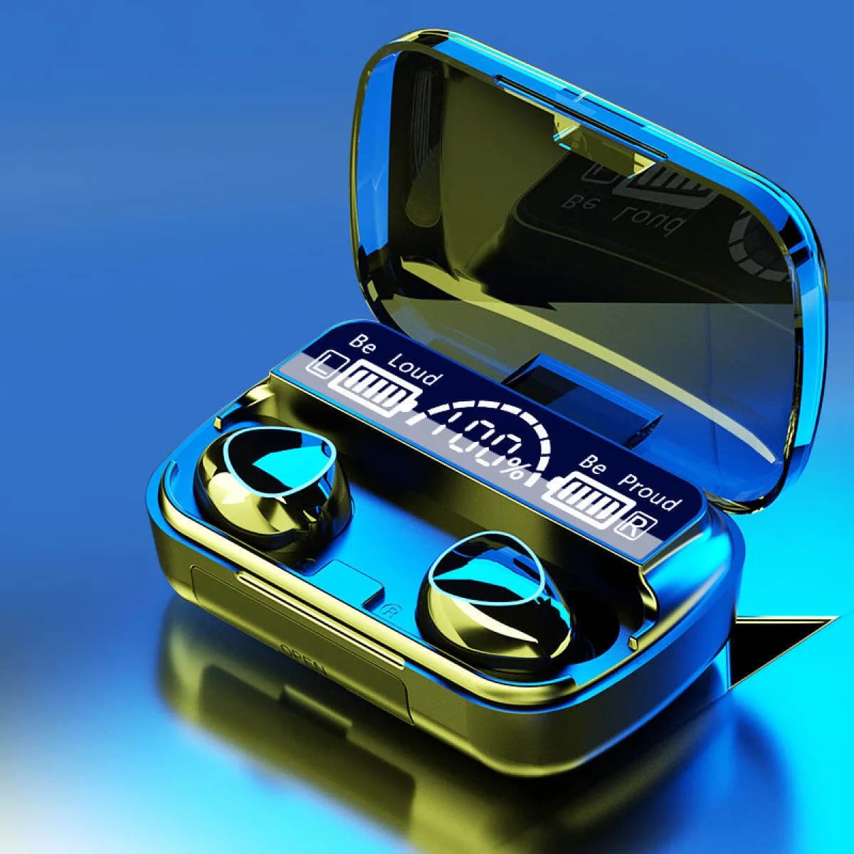 M10 TWS Wireless Earbuds with Digital LED Display & Power Bank Case Accessories — detail shot