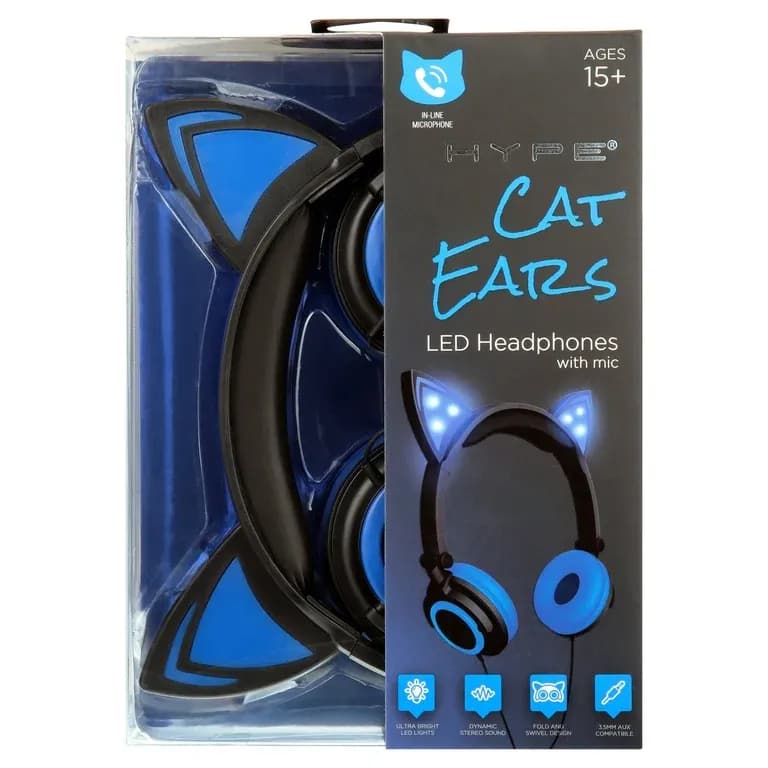 HYPE Cat Ears LED Wired Headphones with Mic Accessories — Shaon Fashion Bangladesh