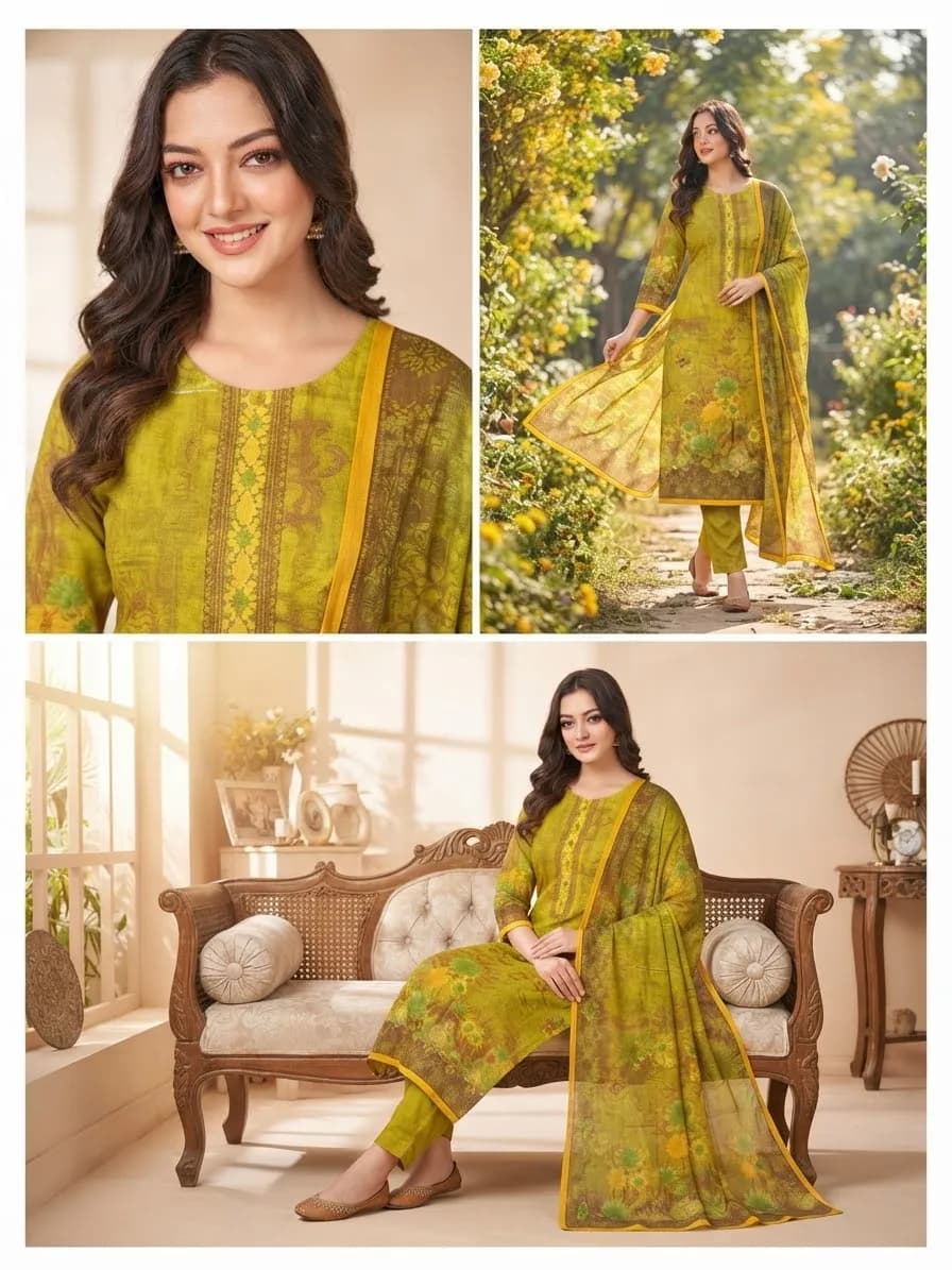 Cotton Three-Piece - Mithila Jannat Collection 3 Piece — back view
