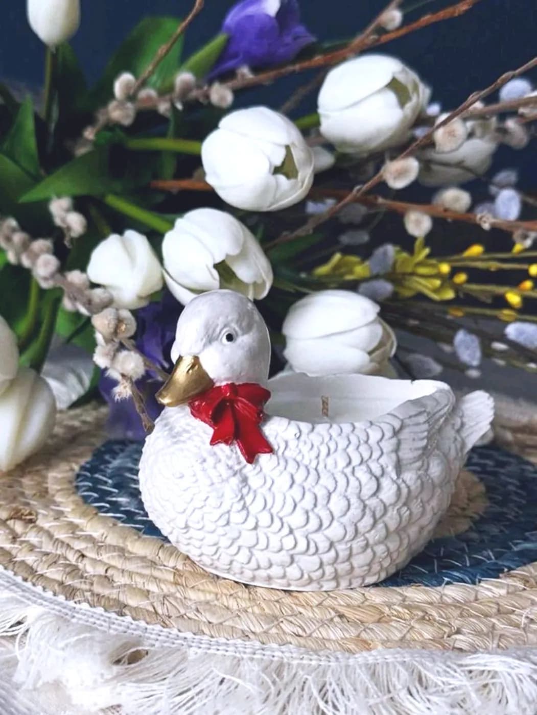 Gypsum Cute Duck Candle Holder & Decorative Showpiece — Savageon Bangladesh