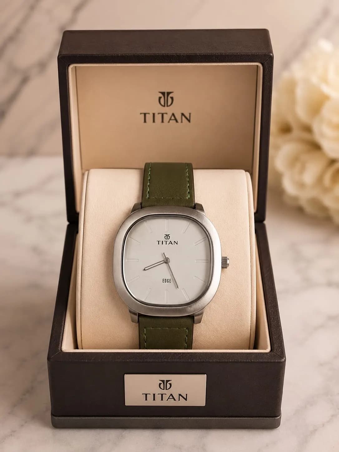 Titan premium watch — back view