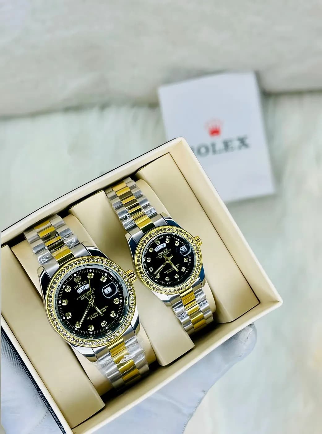 Prumiam Rolex day date couple wacth Watch — side view