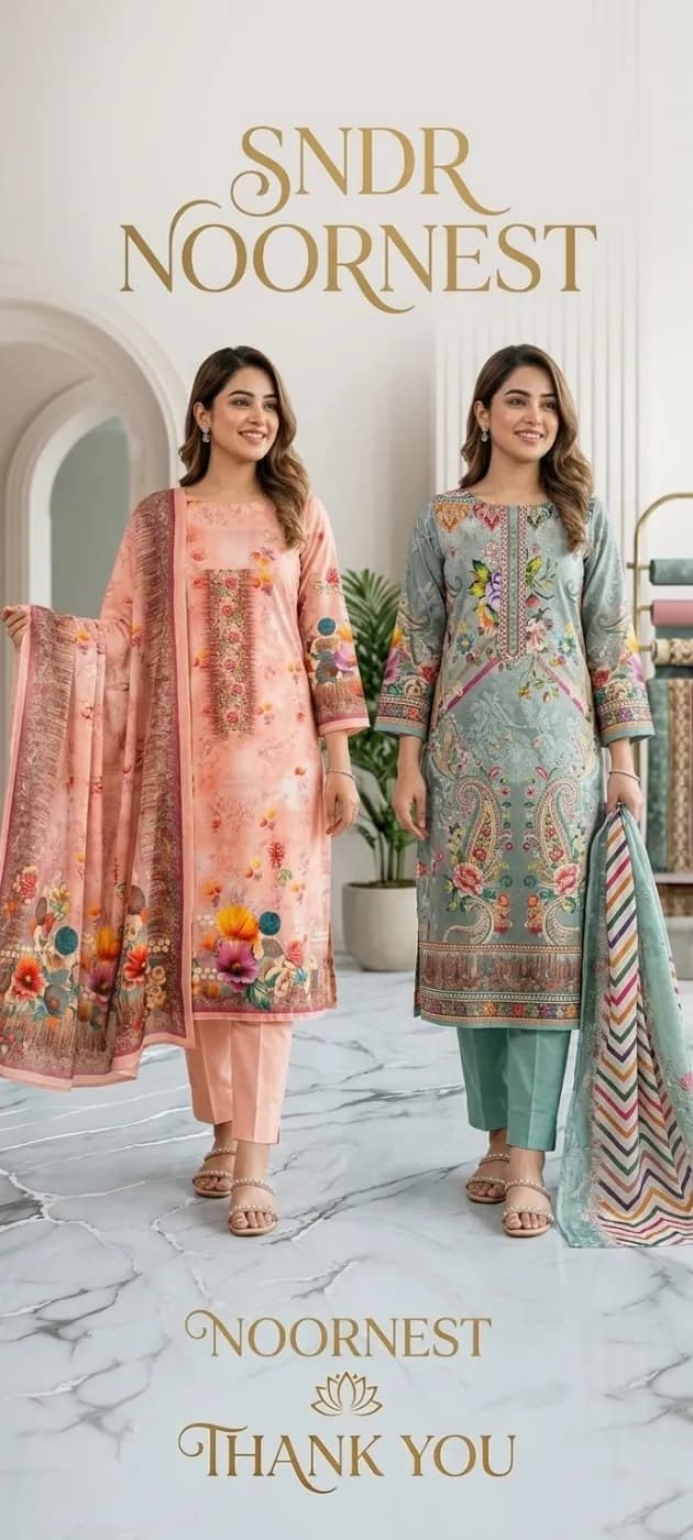 Premium Printed Cotton Unstitched 3-Piece Suit Collection 3 Piece — back view