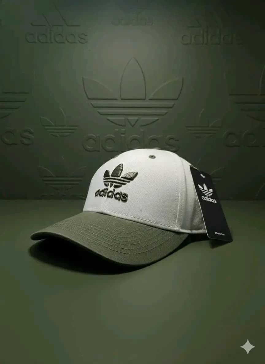 Adidas White & Olive 3-Stripe Cap — Savageon Bangladesh
