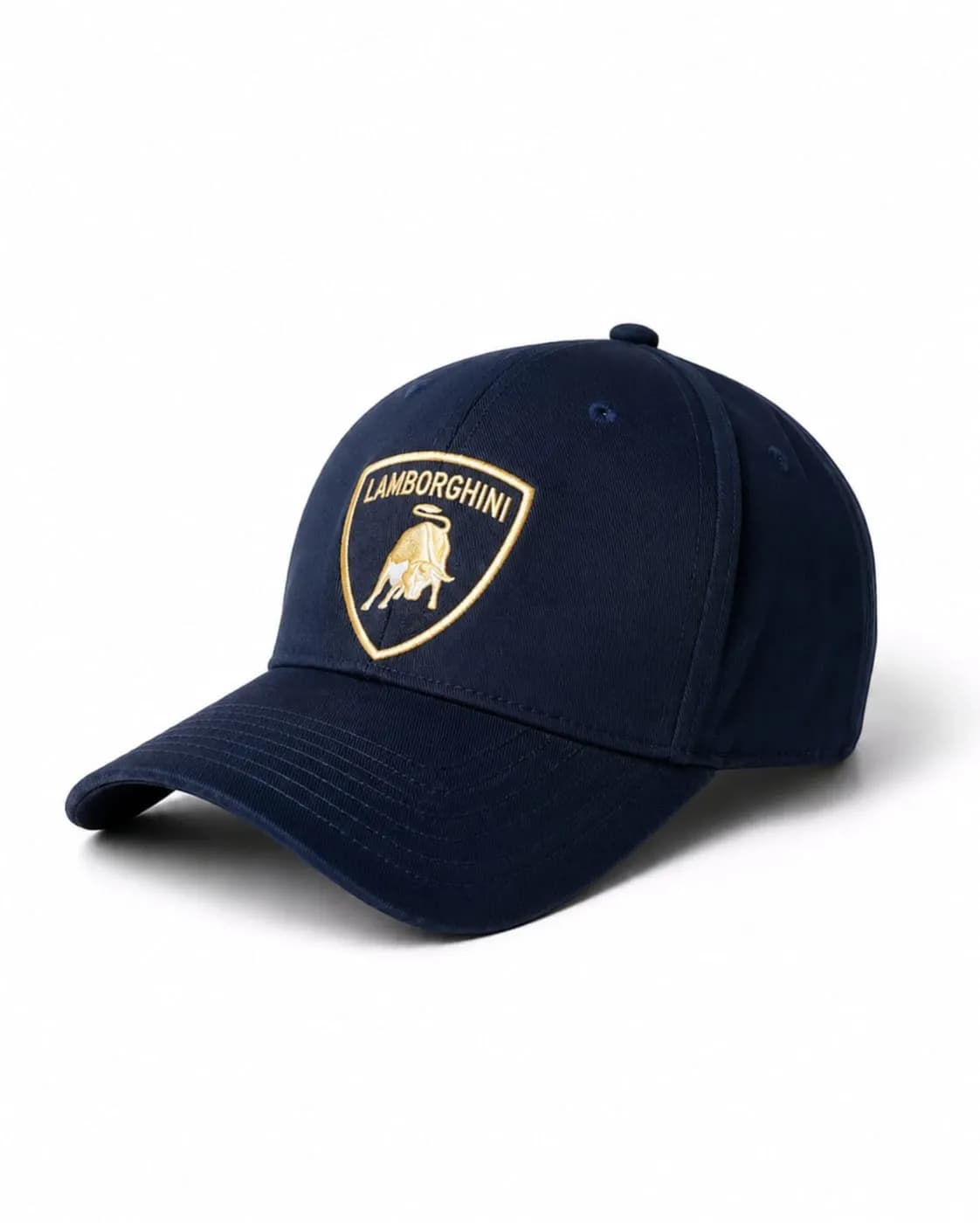 Lamborghini Navy Cap - Gold Shield Logo — back view