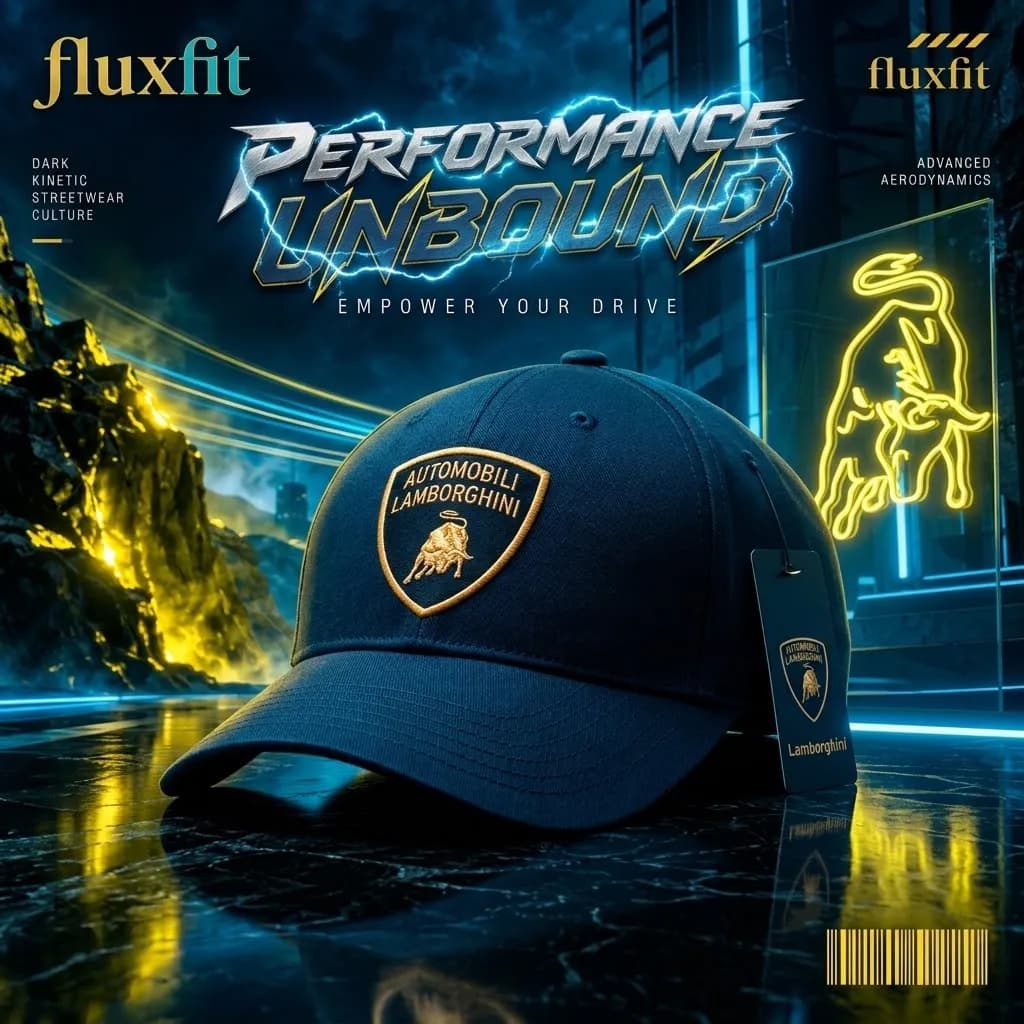 Lamborghini Navy Cap - Gold Shield Logo — Savageon Bangladesh