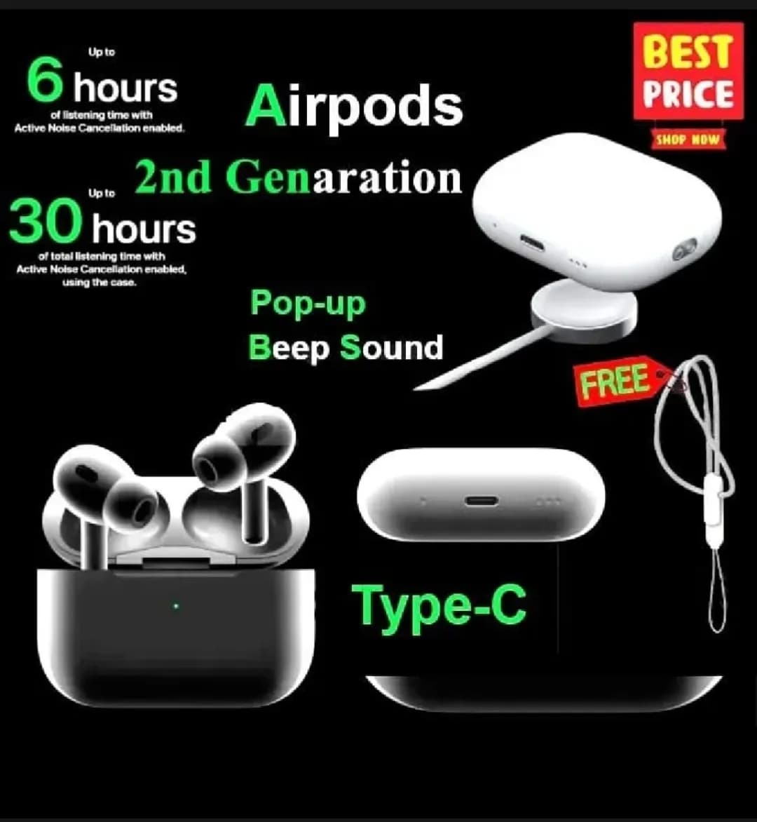 AirPods Pro 2nd Generation – Type-C | Active Noise Cancellation | Wireless Earbuds Accessories — back view
