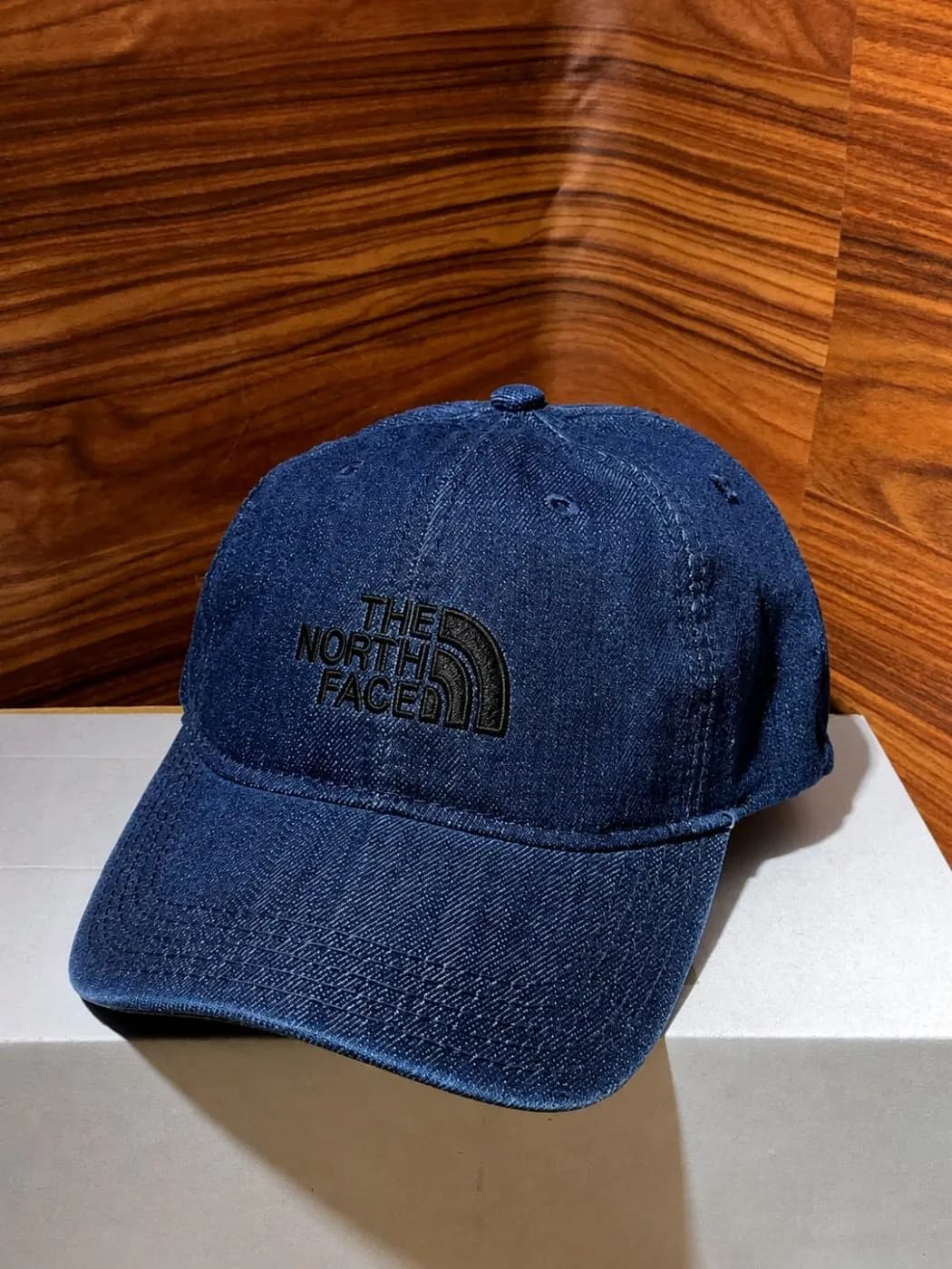 The North Face Navy Denim Cap — back view