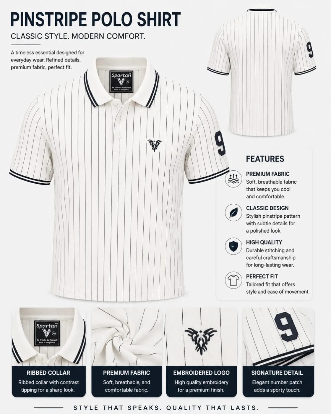 White step Polo Shirt for Men – Classic Smart Fit — Savageon Bangladesh