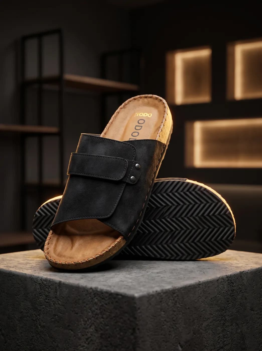 ODOLY Unisex Adjustable Wide-Strap Suede Cork Footbed Slide SandalsDescri — Savageon Bangladesh