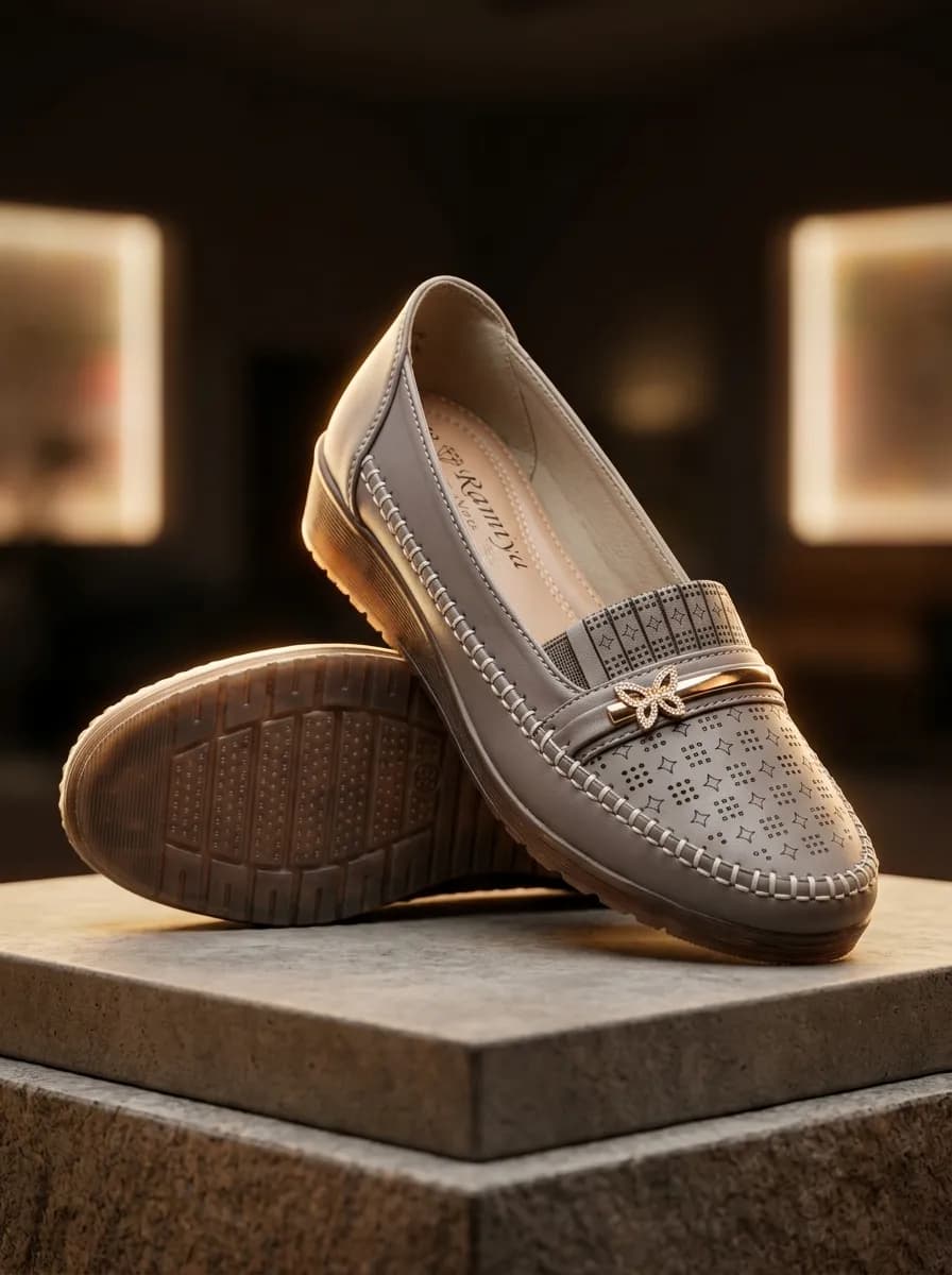 Women’s Elegant Patterned Loafer – Beige — Savageon Bangladesh