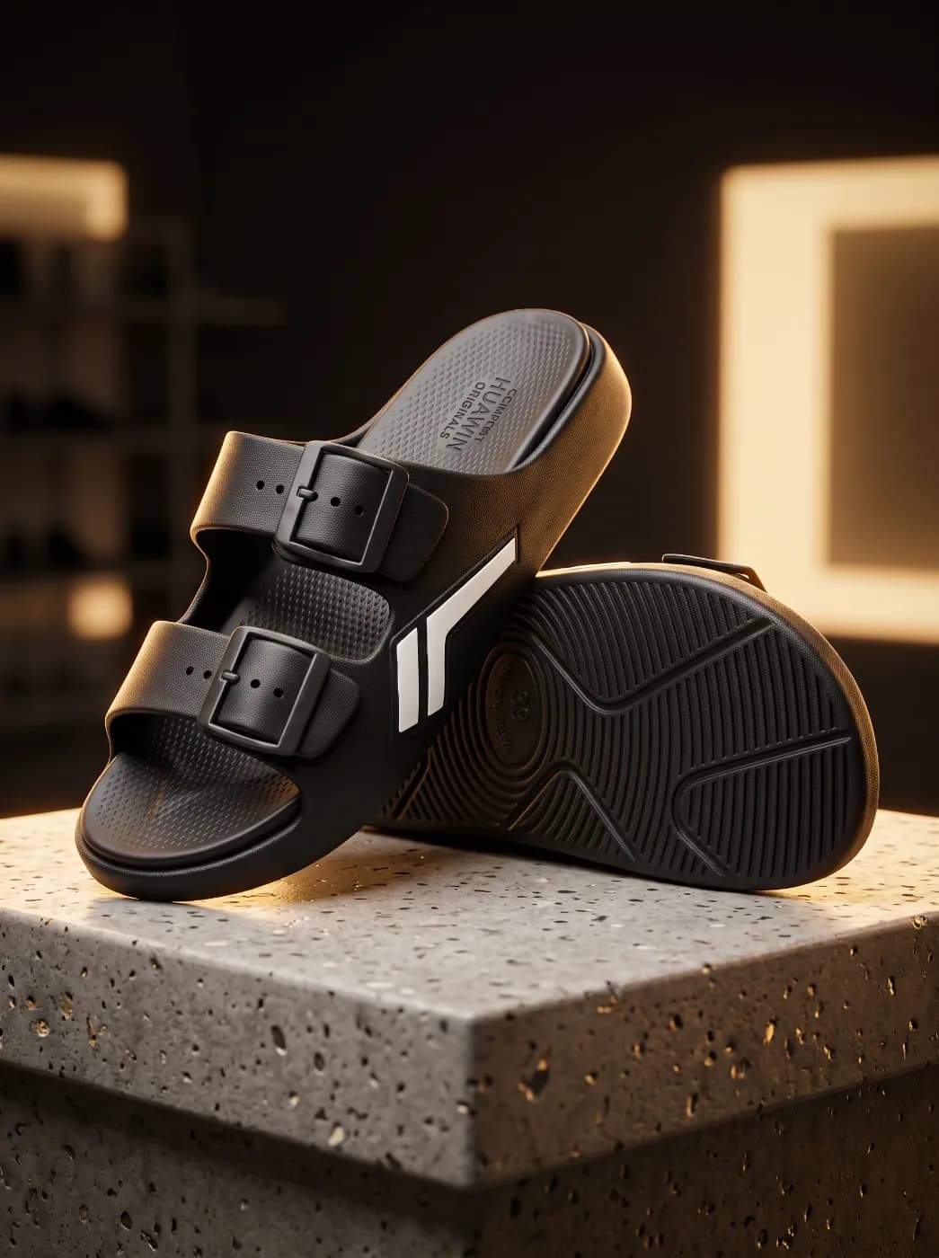 Mens New Premium Super Comfortable  Adjustable Buckle Slides Sandal — Savageon Bangladesh