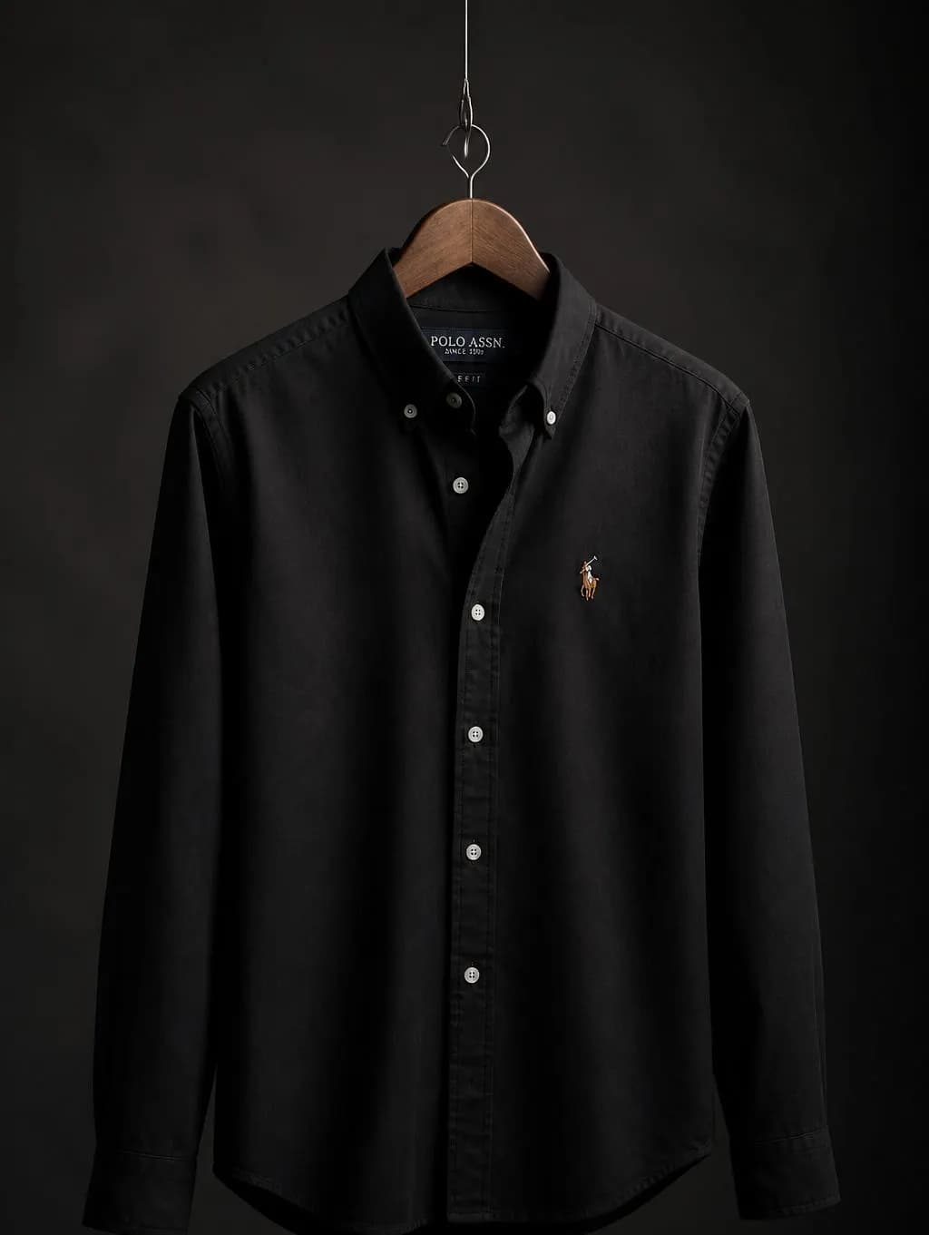 Premium Oxford Cotton Solid Full Sleeve Shirt | US Polo Style | Timeless Elegance 👔 Men — back view