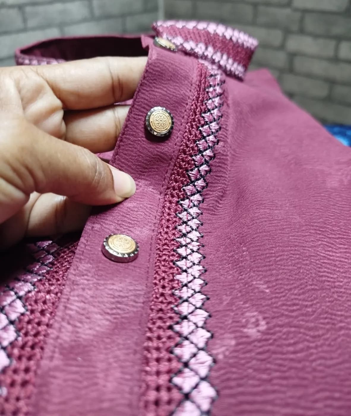 Designer Panjabi | Exclusive Premium Traditional Wear — ADISOM Men — detail shot