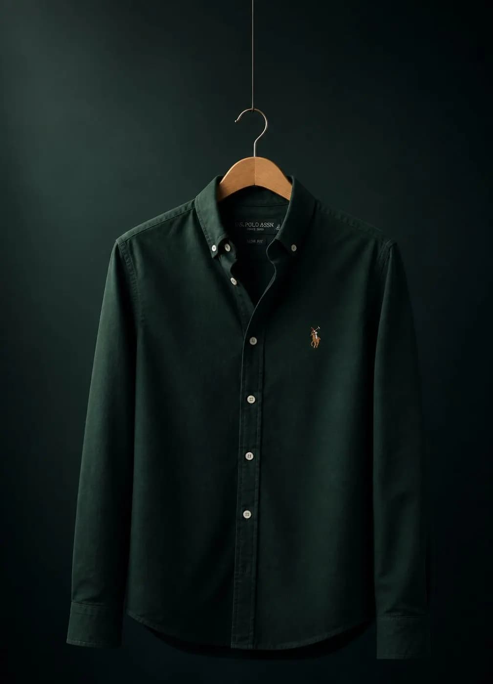 Premium Oxford Cotton Solid Full Sleeve Shirt | US Polo Style | Timeless Elegance 👔 Men — back view