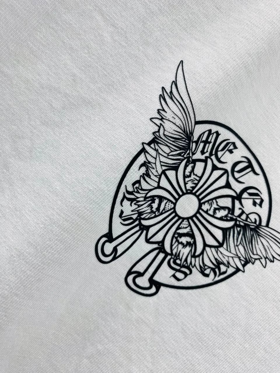 Angel Sword Graphic Premium  Drop Shoulder T-Shirt | White Men — side view