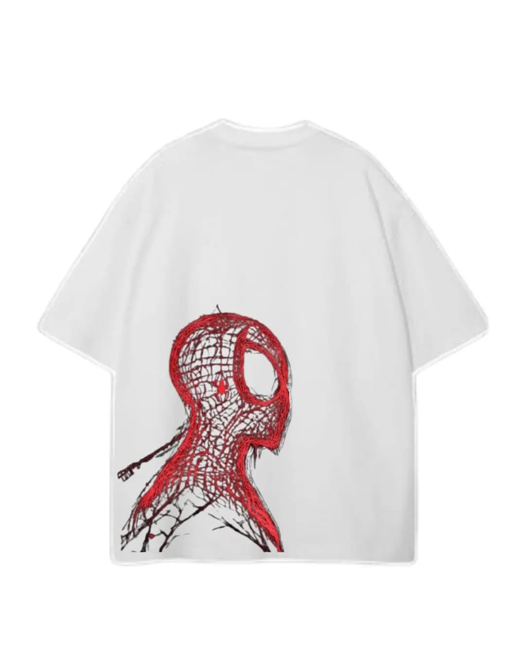 Spider Sketch Graphic  Drop Shoulder T-Shirt | White Men — detail shot