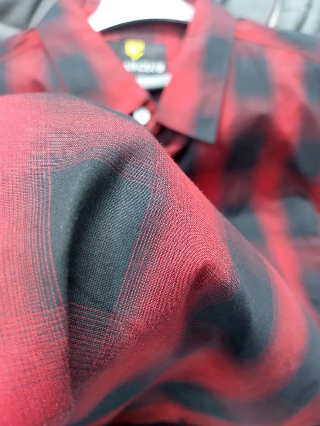 Premium Red & Black Check Full Sleeve Shirt | Bold Classic Collection by ADISOM Men — side view