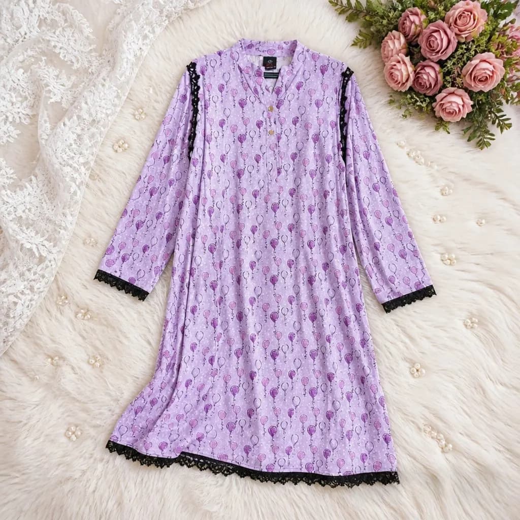 Premium Cotton Printed Women's Long Top | Casual & Elegant Wear — detail shot