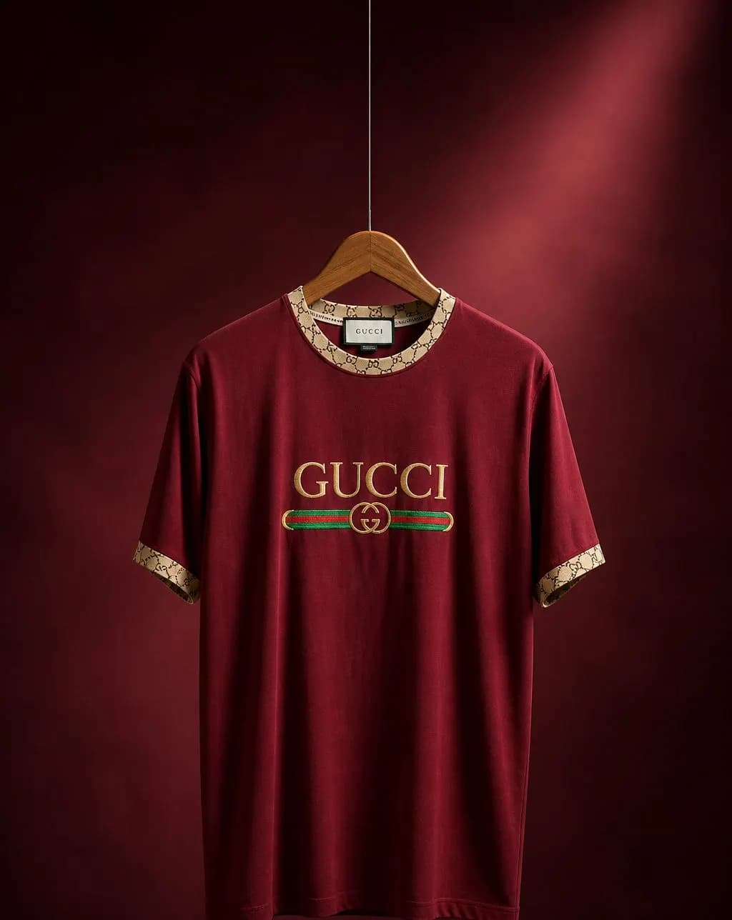 Gucci Men's Premium Lycra Cotton T-Shirt – Luxury Comfort & Modern Style — back view