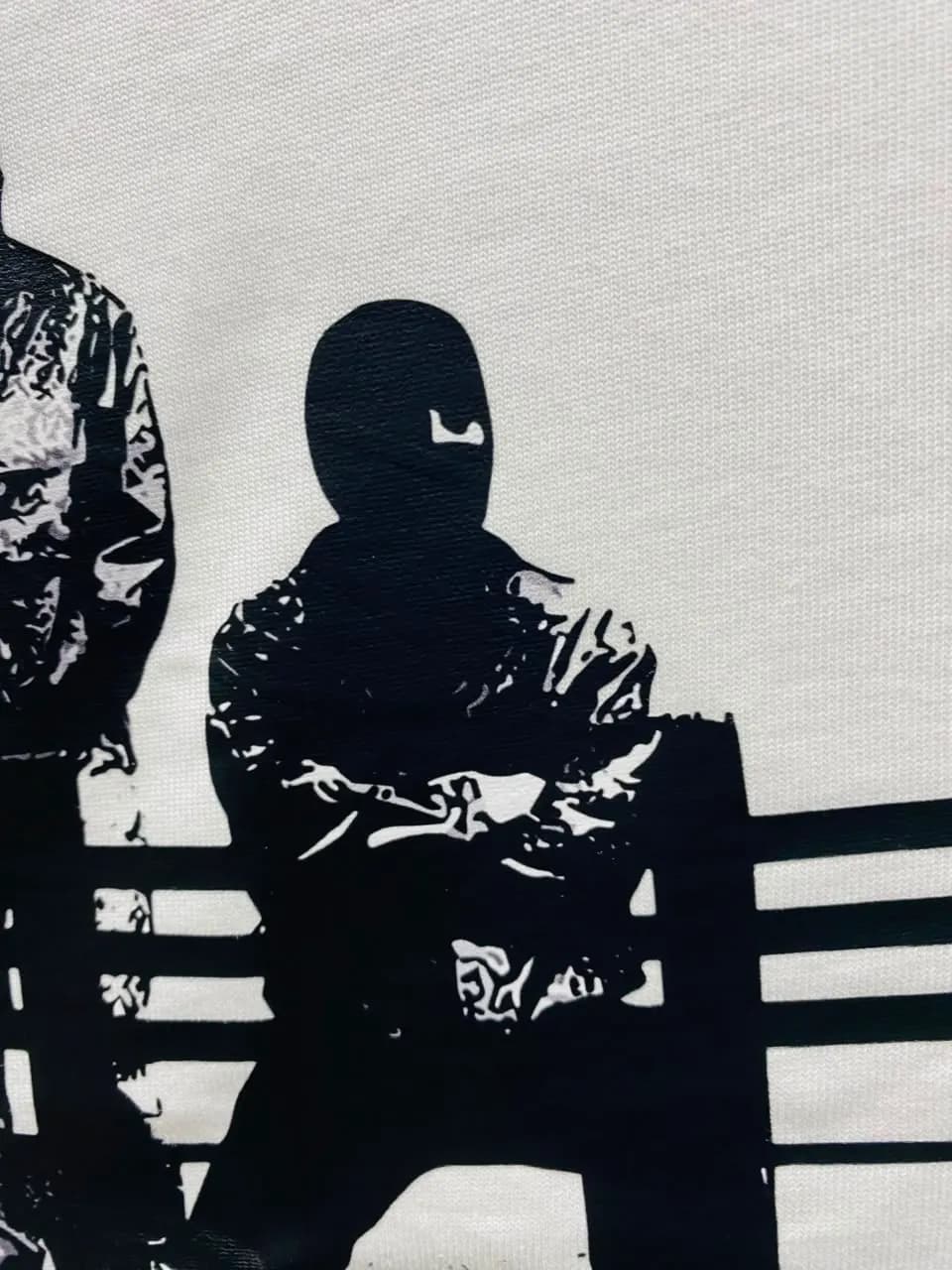 Wasted Street Graphic  Drop Shoulder T-Shirt | White Edition Men — fabric close-up