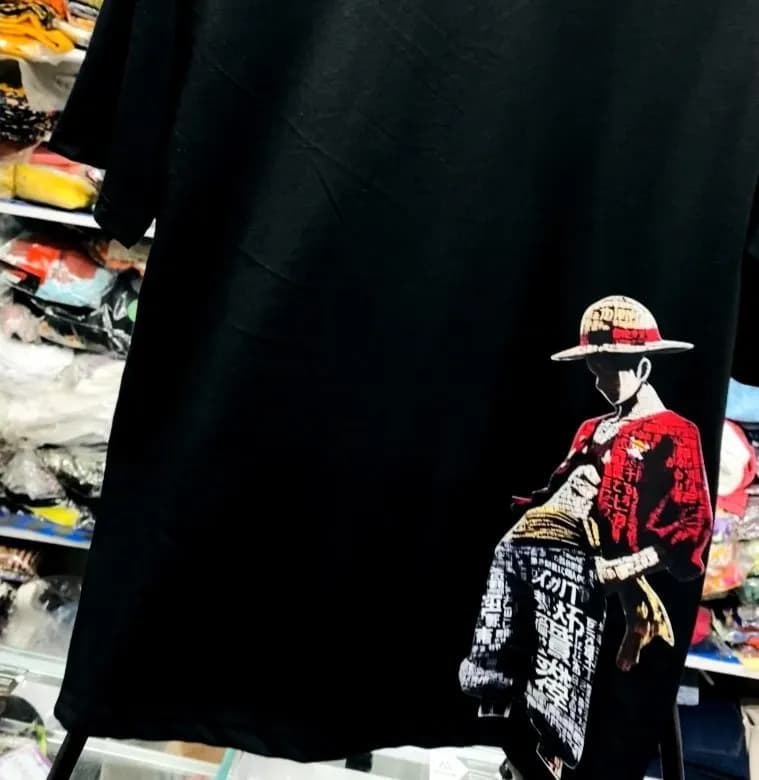 Most Wanted Anime Oversized Drop Shoulder T-Shirt | Limited Edition Men — fabric close-up