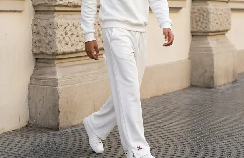 Premium (X)  Embroidery Low Cut Baggy Trouser Men — back view