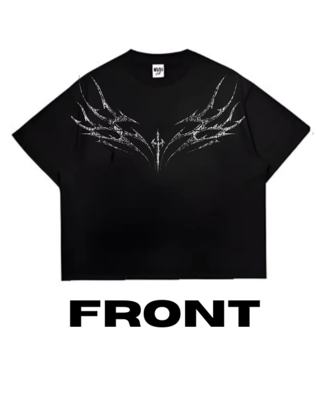Dark Cross Gothic  Drop Shoulder T-Shirt | Black Edition Men — back view