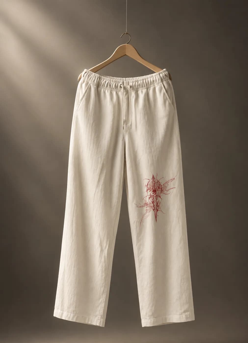 Printed White Baggy Trouser for Men | Korean Style Loose Fit Printed Pants | ADISOM — Savageon Bangladesh