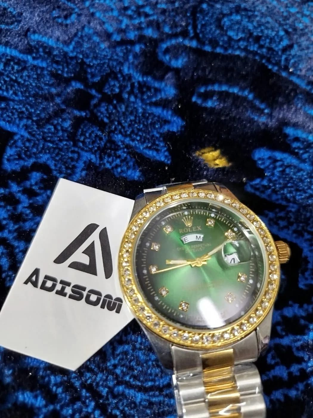 Emerald Green Luxury Watch | Gold Bezel Premium Edition Men — side view