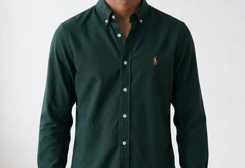 Premium Oxford Cotton Solid Full Sleeve Shirt | US Polo Style | Timeless Elegance 👔 Men — detail shot