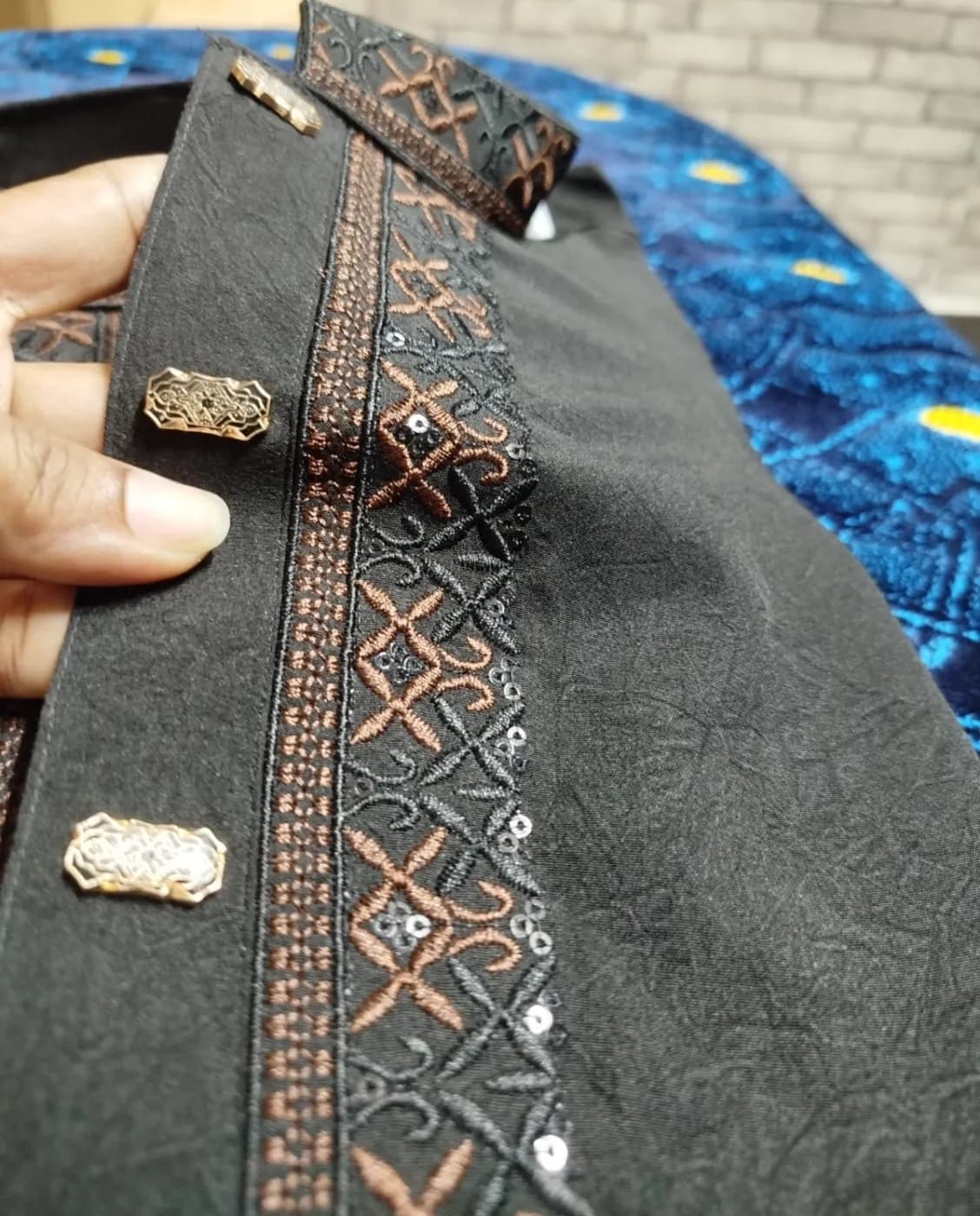 Premium Black Panjabi | Bold & Elegant Traditional Style — ADISOM Men — back view