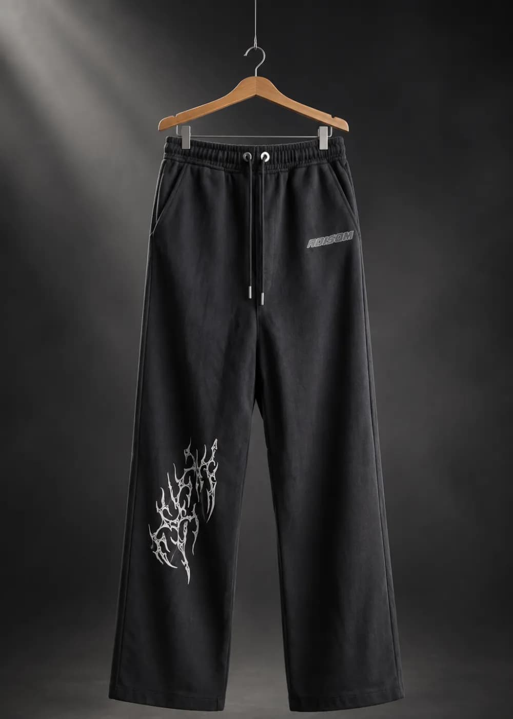 Printed Black Korean Baggy Trouser for Men | Stylish Loose Fit Pants | ADISOM — Savageon Bangladesh