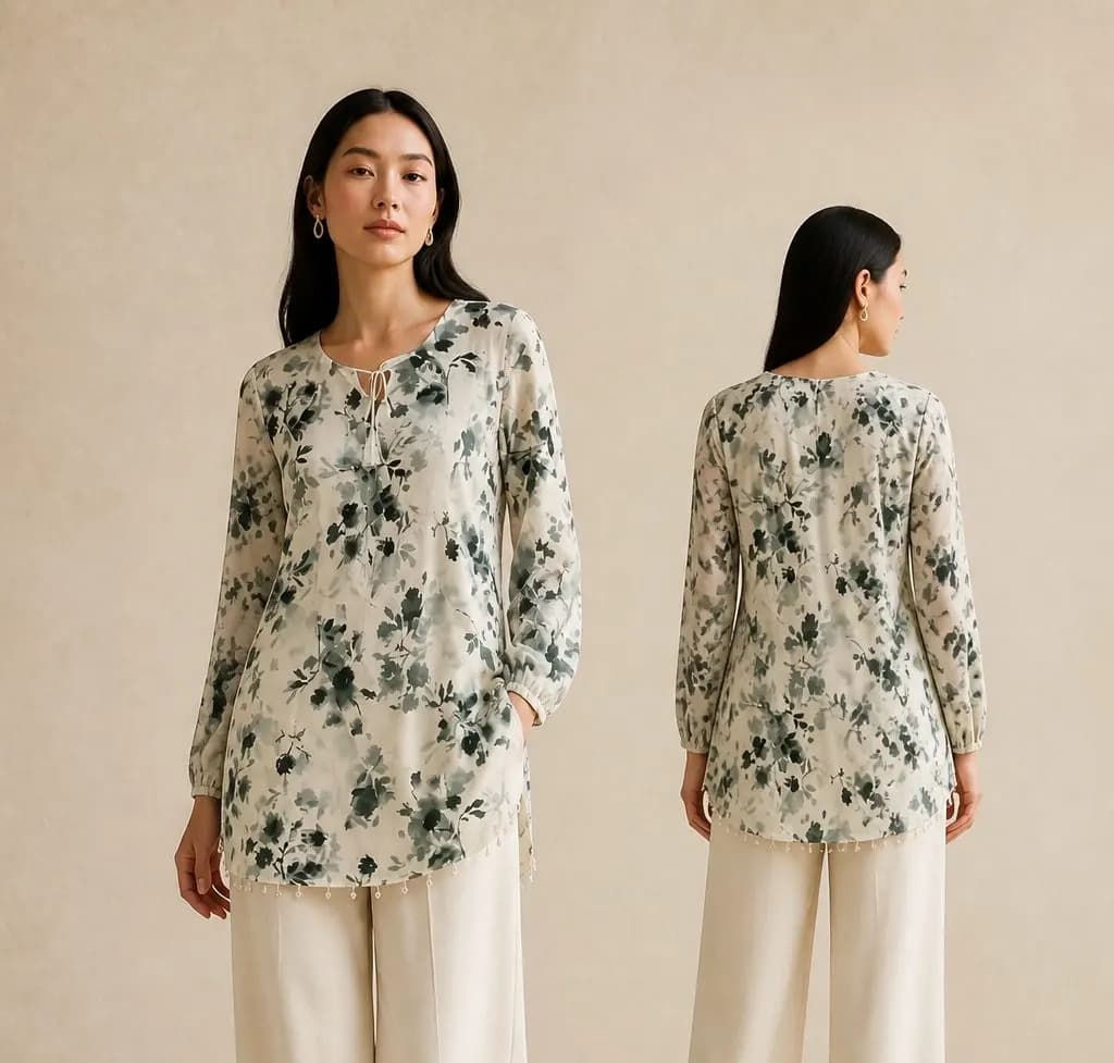 Premium Cotton Printed Women's Long Top | Casual & Elegant Wear — Savageon Bangladesh
