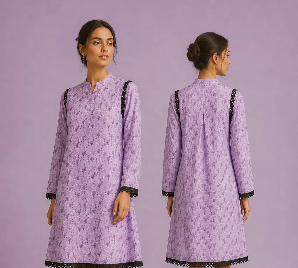 Premium Cotton Printed Women's Long Top | Casual & Elegant Wear — Savageon Bangladesh