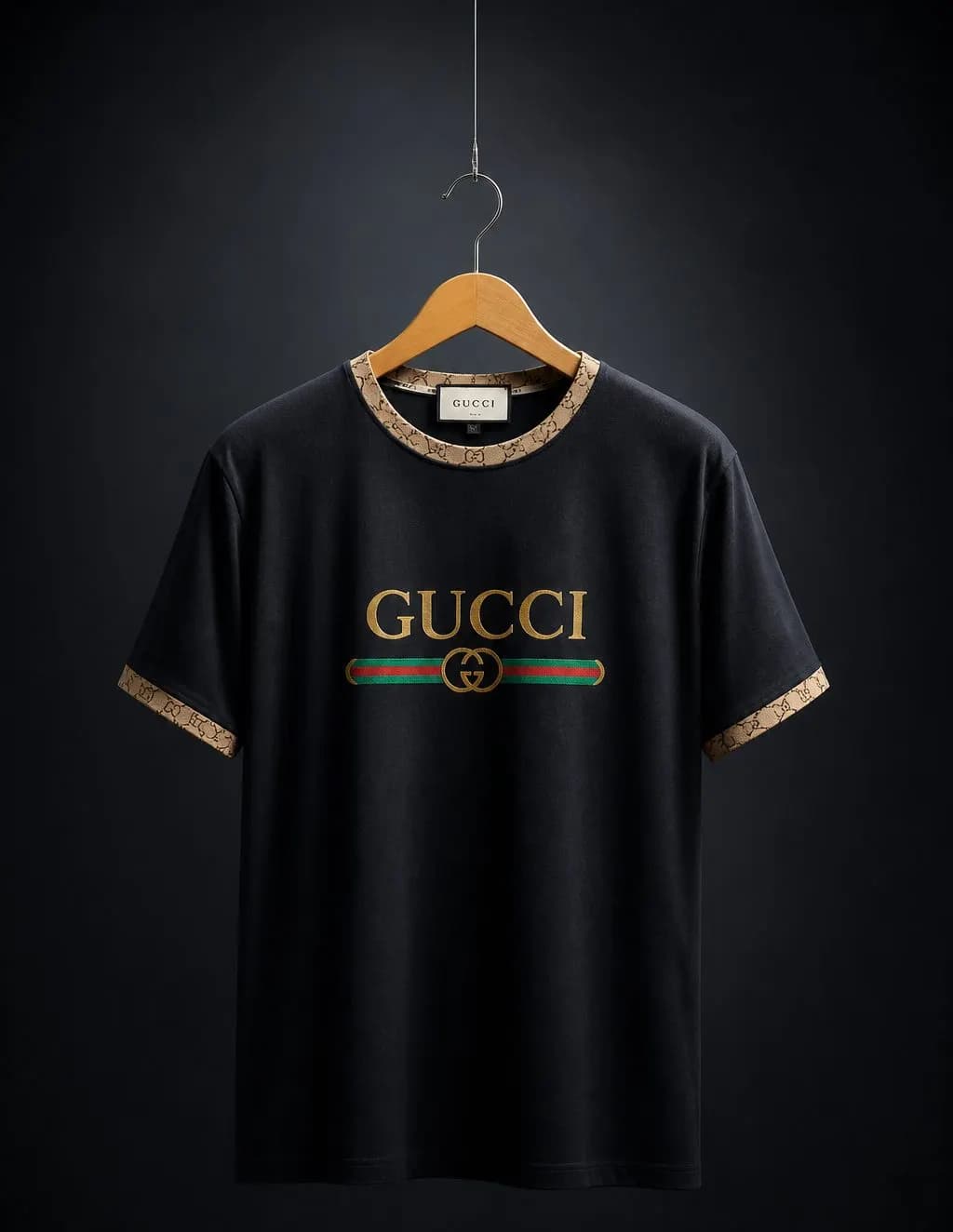 Gucci Men's Premium Lycra Cotton T-Shirt – Luxury Comfort & Modern Style — back view