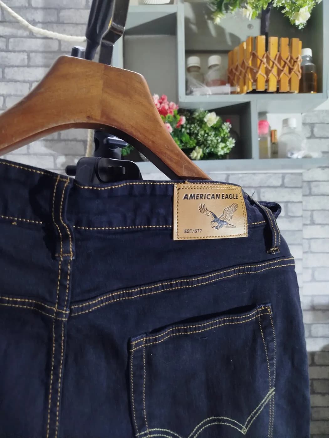🖤 NEW ARRIVAL | ADISOM BLACK AMERICAN EAGLE JEANS PANT 🖤 — detail shot