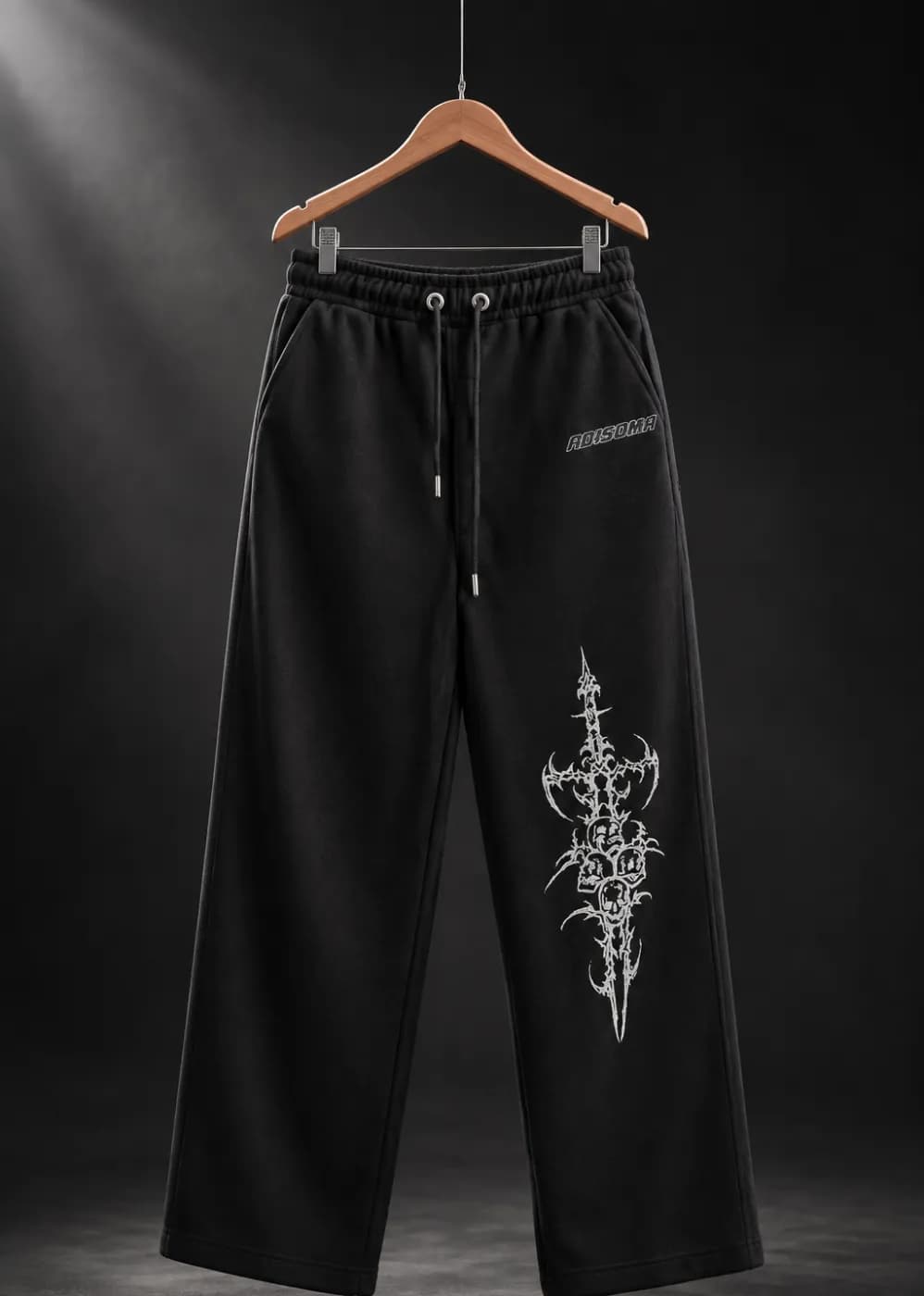 Men’s Black Printed Baggy Trouser | Korean Style Relaxed Fit Pants | ADISOM — Savageon Bangladesh