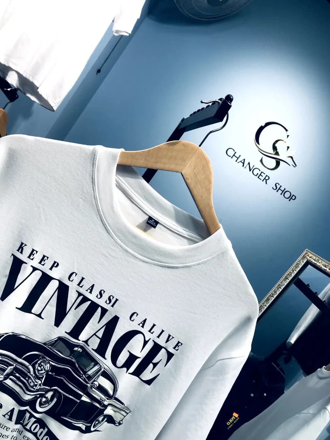 "Keep Classy Vintage" Drop-Shoulder Oversized Tee T-Shirt — back view