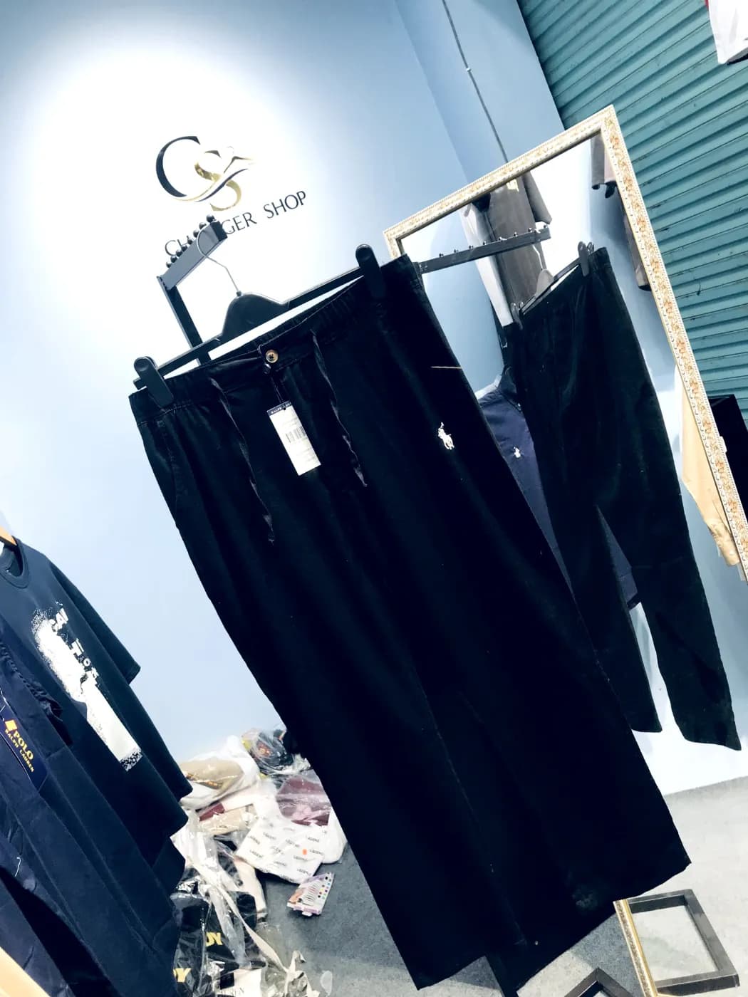 Men’s Premium Black Remi Cotton Pants — back view
