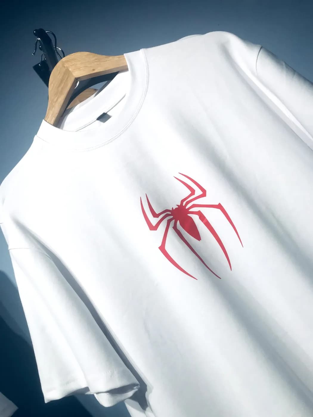 Spider-Boy Drop Shoulder T-Shirt | White Edition — detail shot