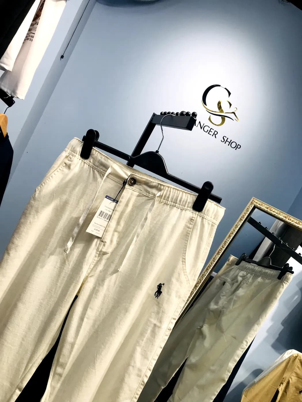 Men’s Premium Off-White Remi Cotton Pants — back view