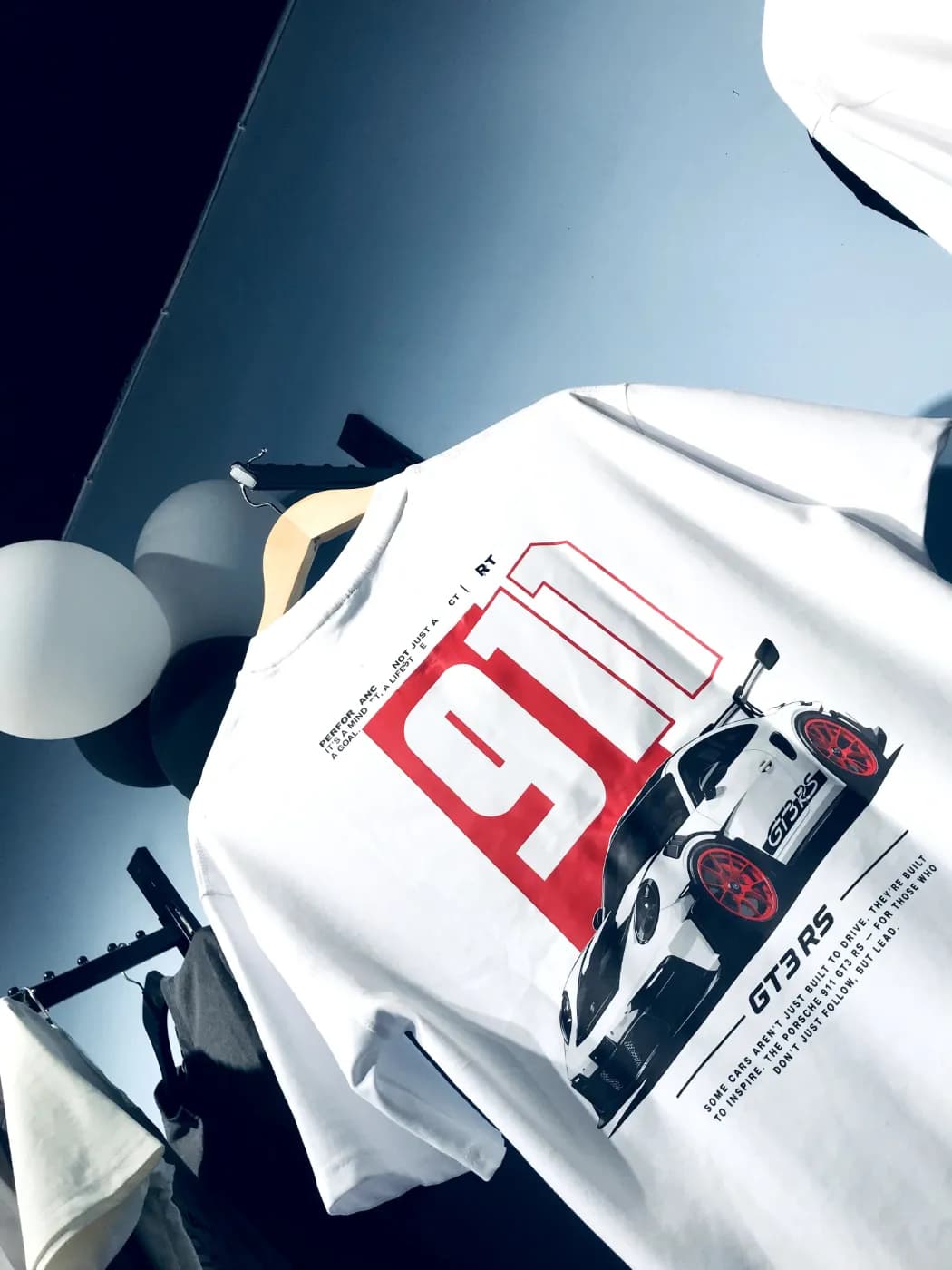 GT3RS Drop Shoulder T-Shirt | White — back view