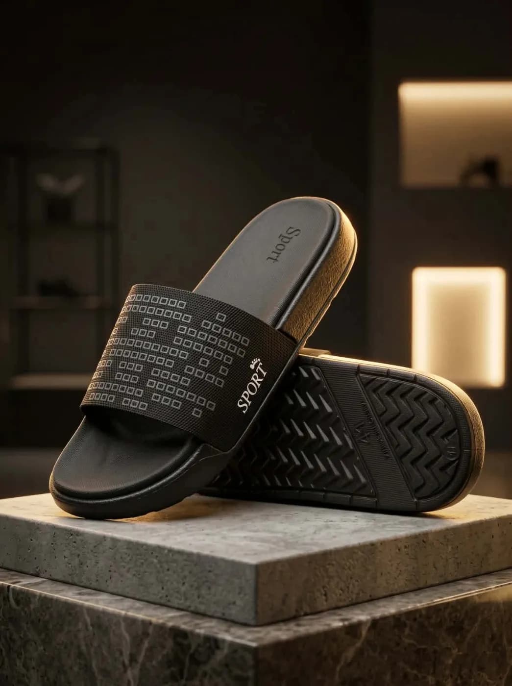 Black Sport Casual Slide Sandal — Savageon Bangladesh