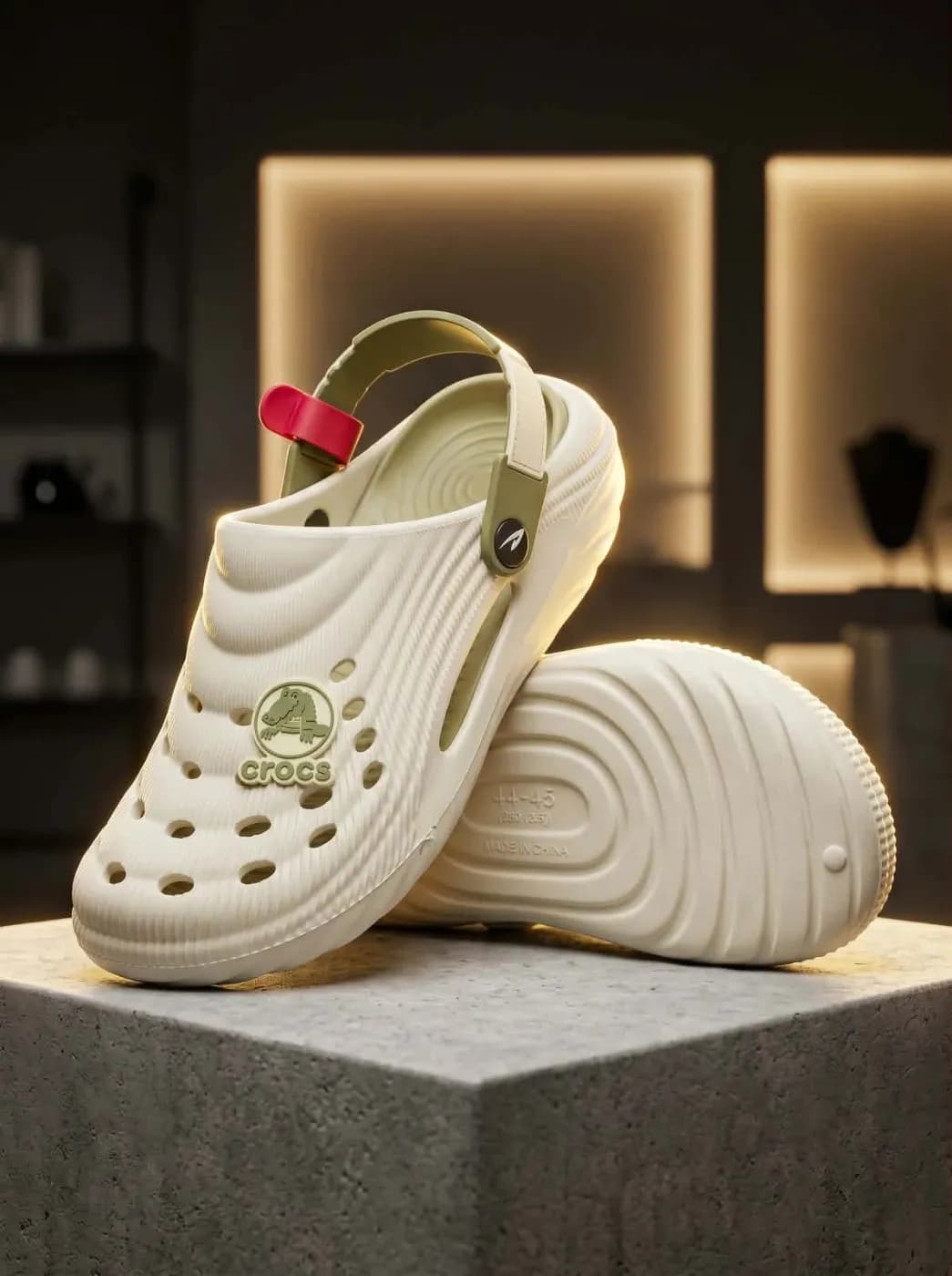 White Comfort Clog Sandals with Adjustable Heel Strap