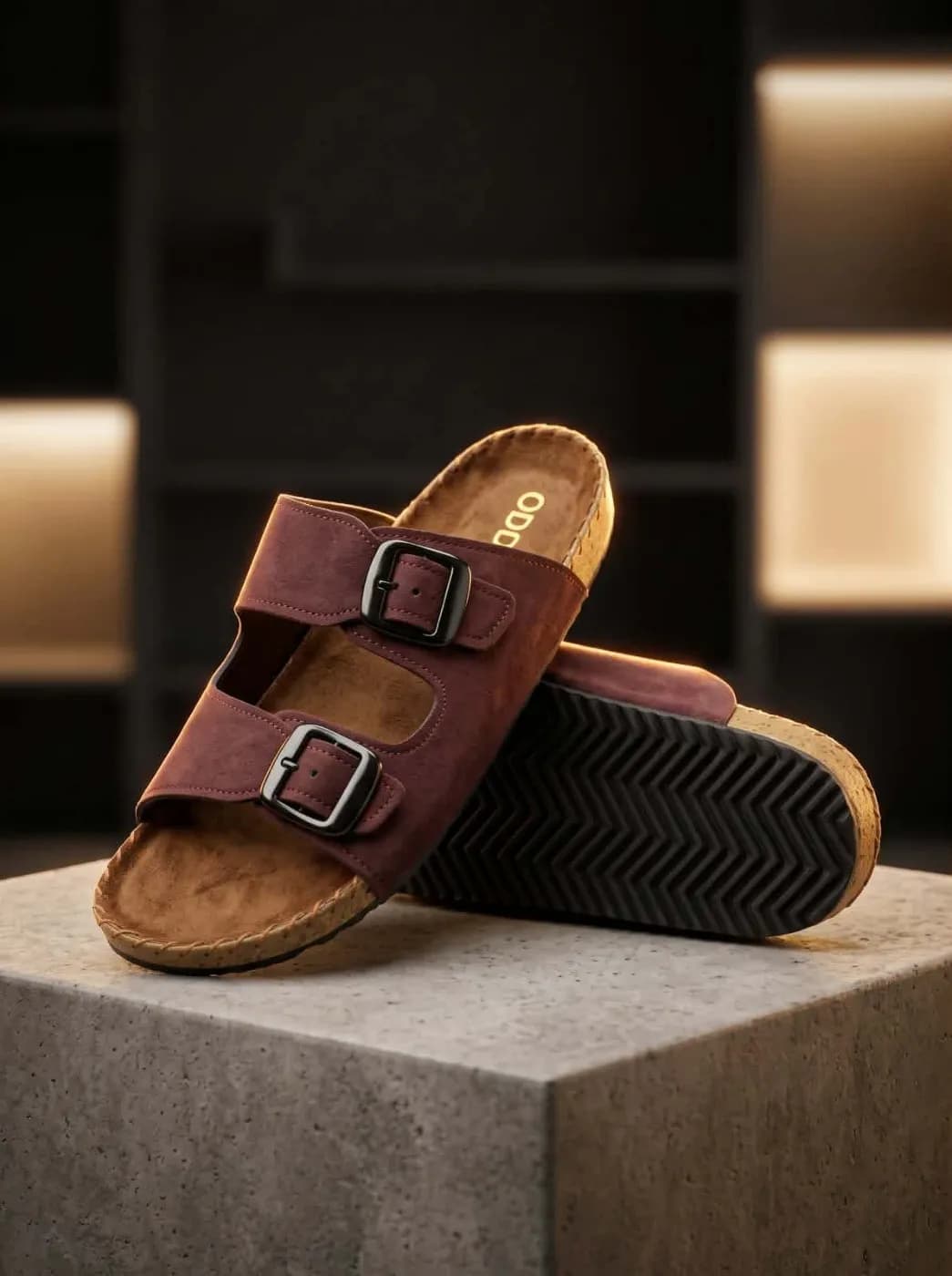 Brown Double Buckle Casual Sandal — Savageon Bangladesh