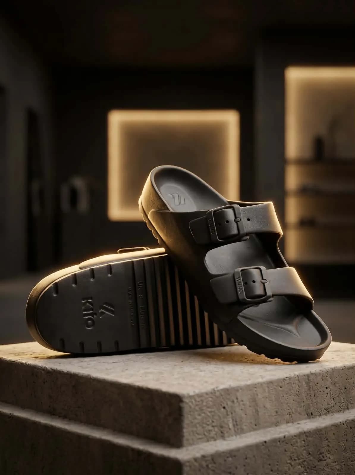 Men's Double Buckle Comfort Sandal – Black — Savageon Bangladesh