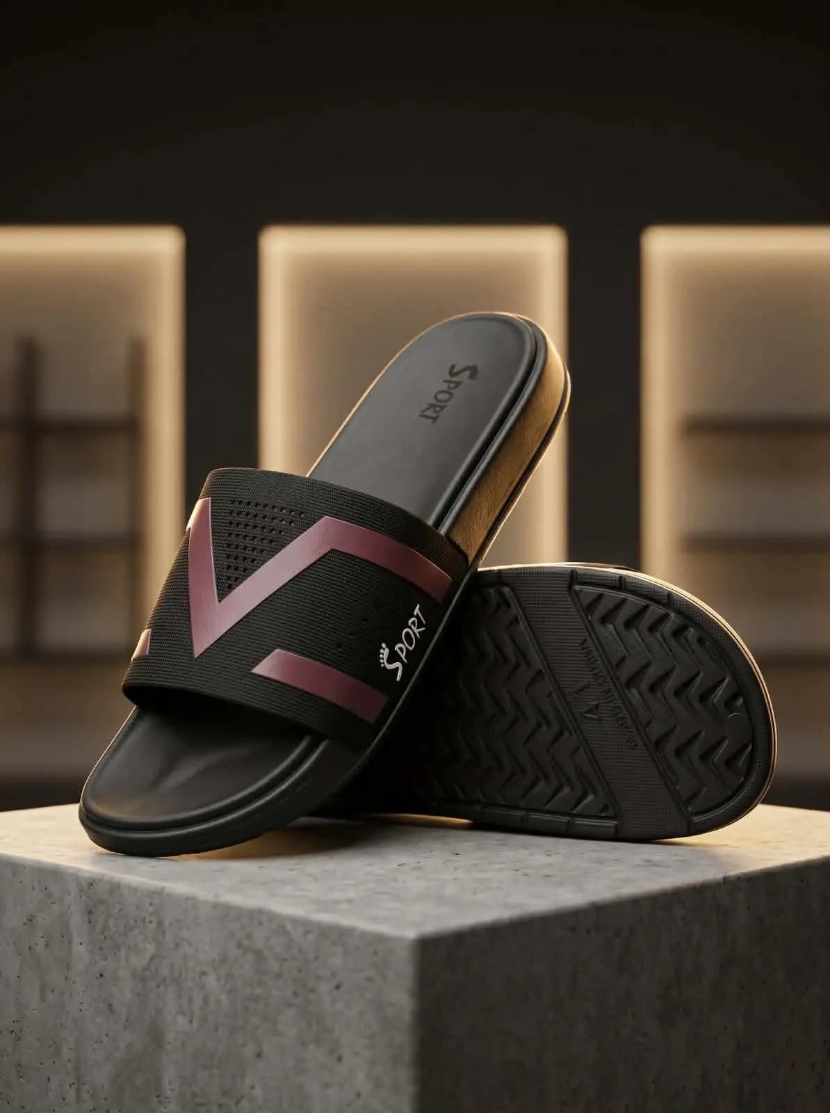 Men's Sport Comfort Slide – Black — Savageon Bangladesh