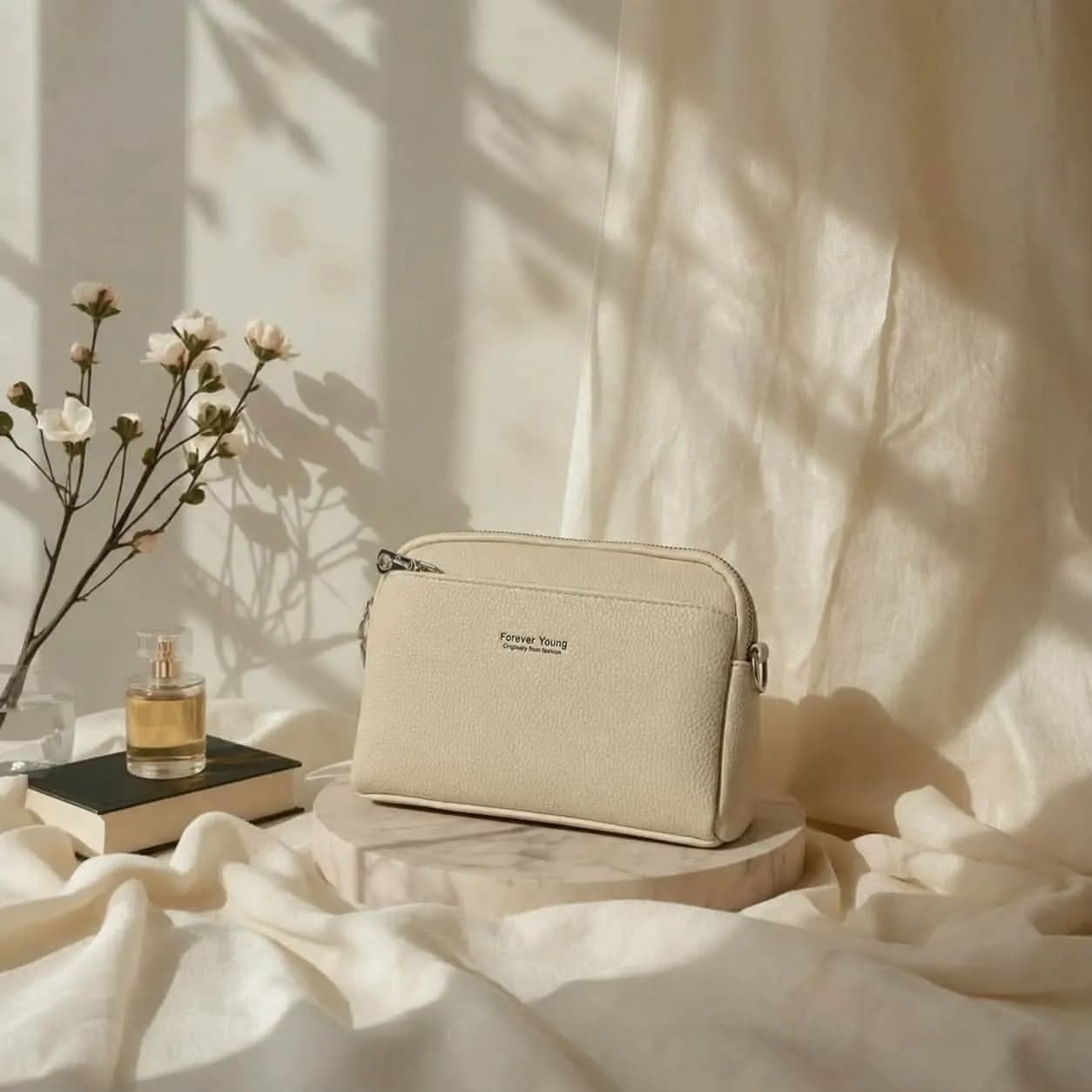 Women's Minimalist Crossbody Shoulder Bag – Cream — Savageon Bangladesh
