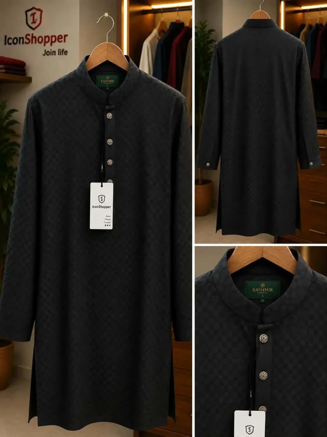 Black Premium Textured Panjabi